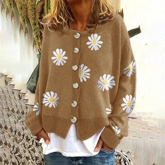 Oversized Strickjacke für Damen mit Knopfleiste