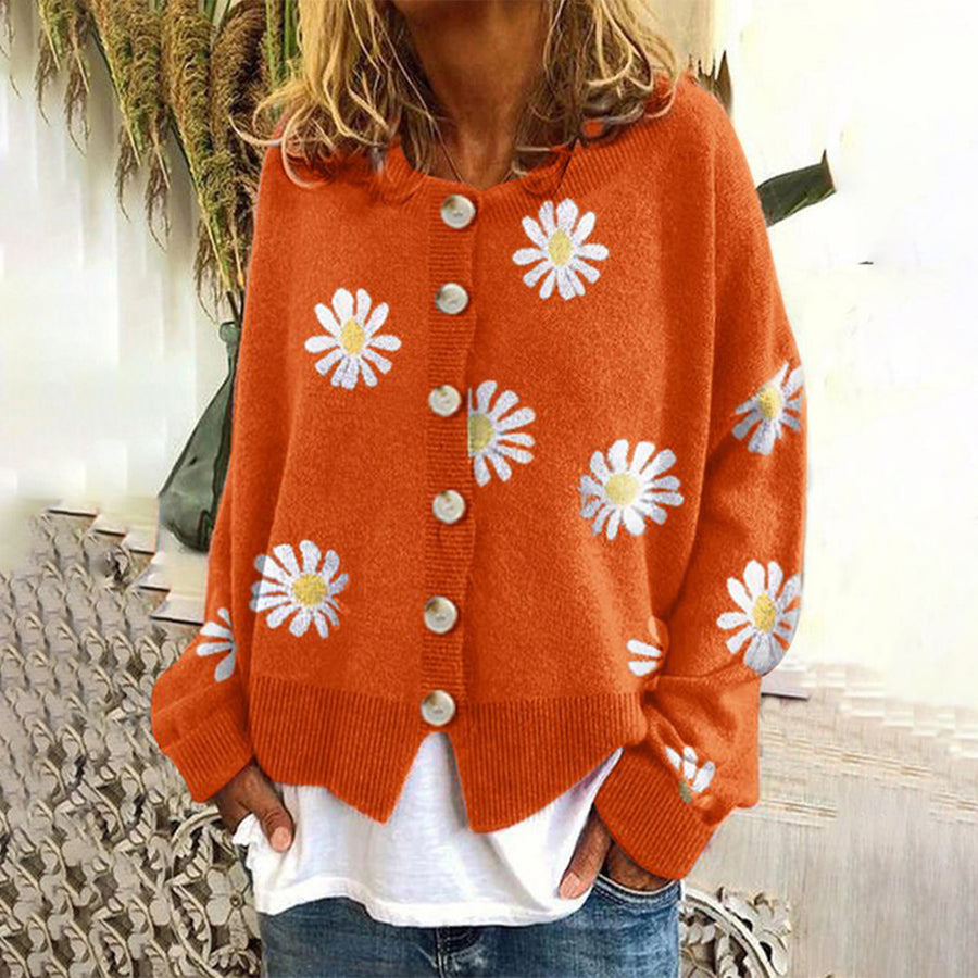 Oversized Strickjacke für Damen mit Knopfleiste