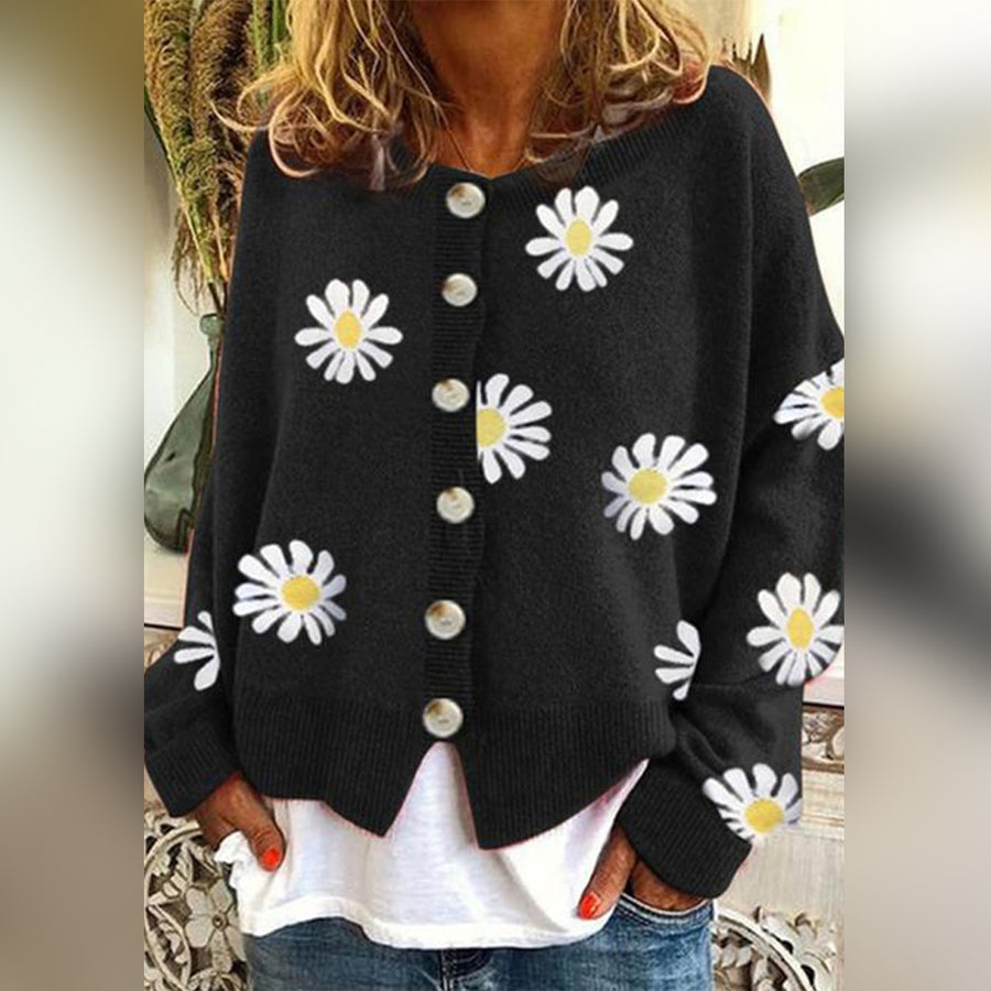 Oversized Strickjacke für Damen mit Knopfleiste