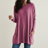Oversized-Strickkleid für Damen mit Taschen