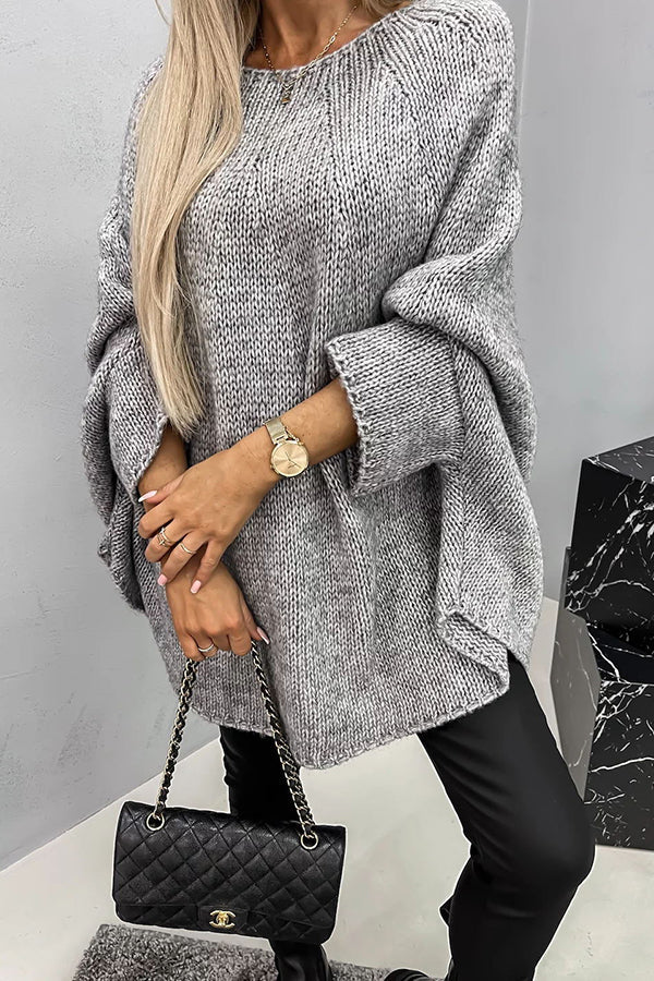 Oversized-Strickpullover mit Raglanärmeln für Damen