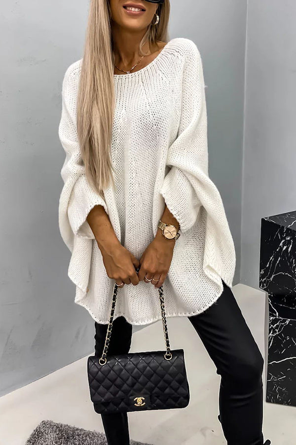 Oversized-Strickpullover mit Raglanärmeln für Damen