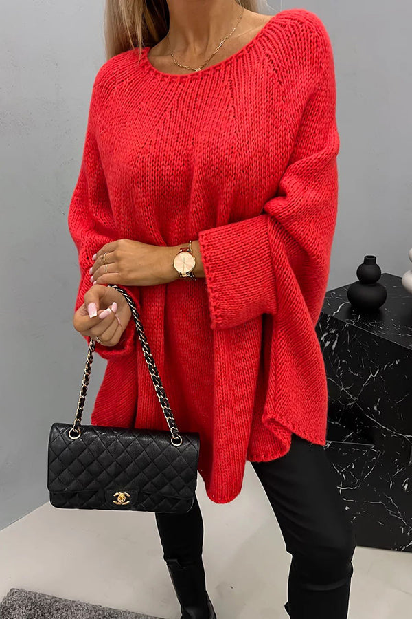Oversized-Strickpullover mit Raglanärmeln für Damen