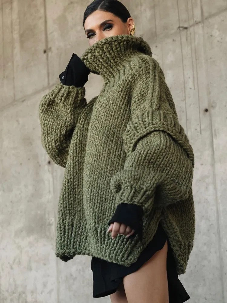 Oversized Strickpulloverkleid für Damen
