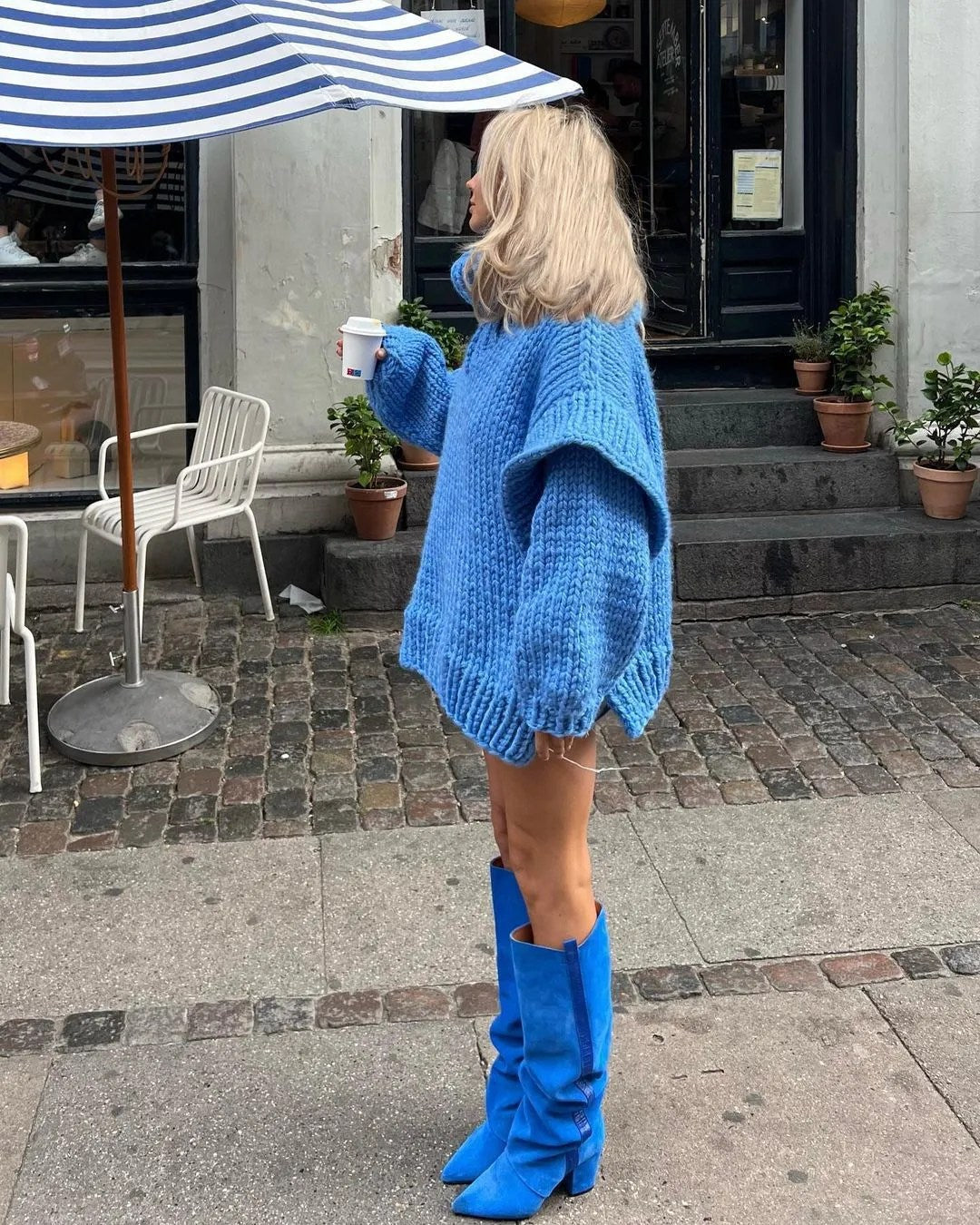 Oversized Strickpulloverkleid für Damen