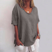 Oversized T-Shirt mit V-Ausschnitt für Damen