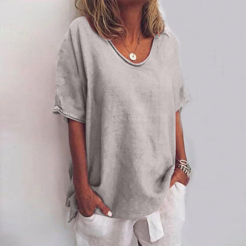 Oversized T-Shirt mit V-Ausschnitt für Damen