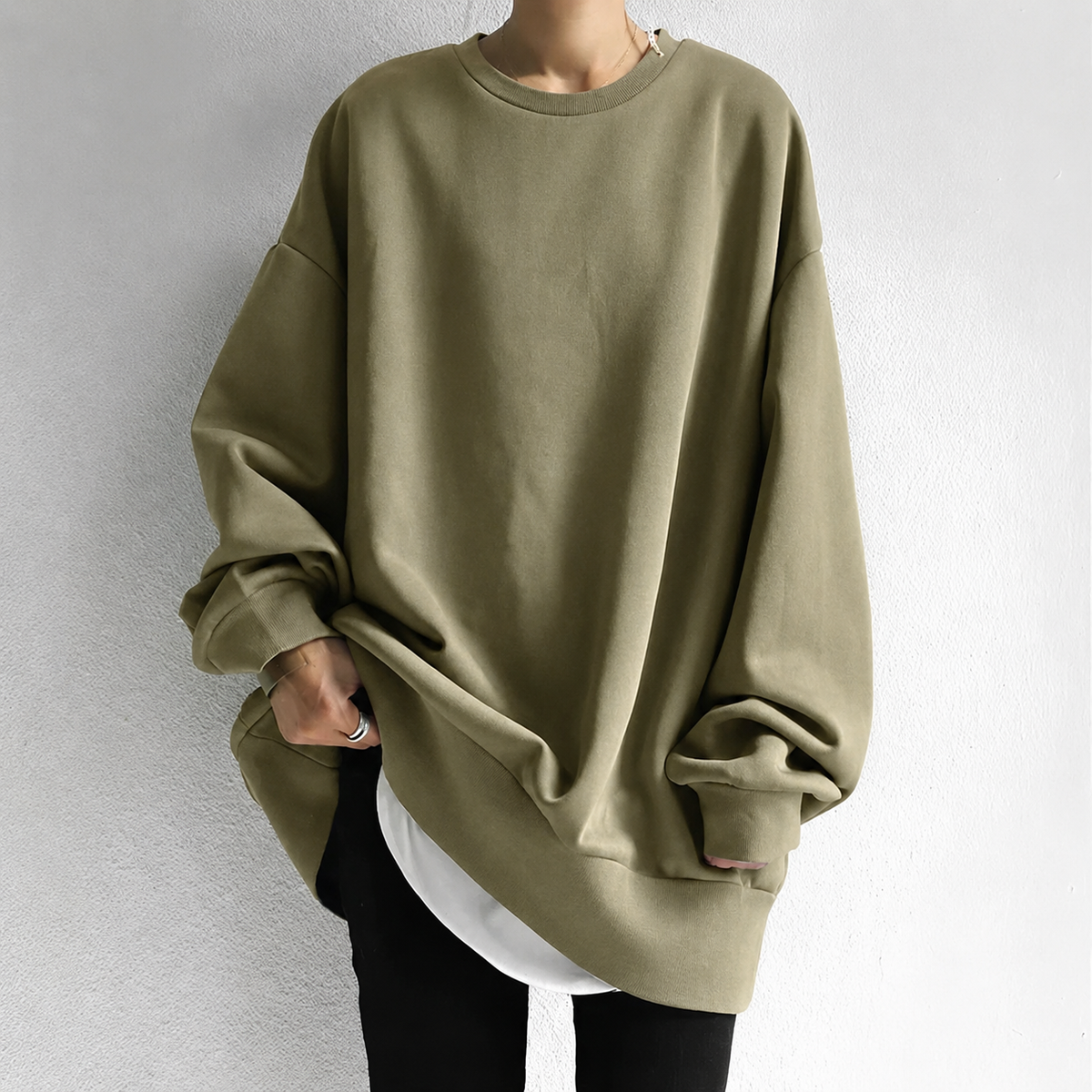 Oversized-Tunikapullover für Damen
