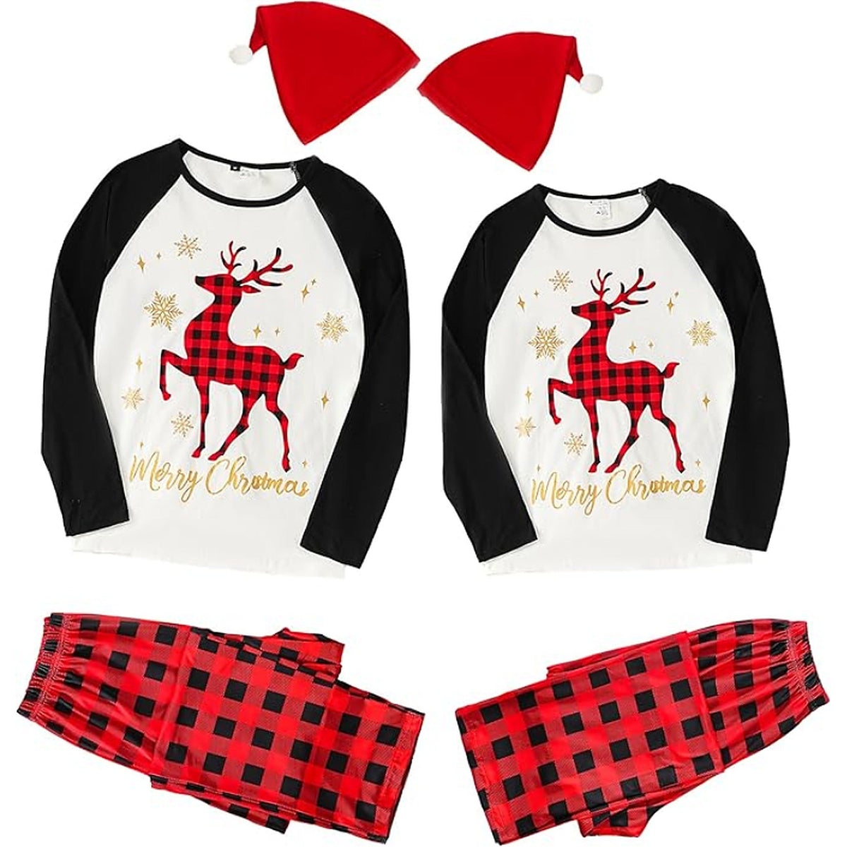 Passender Weihnachts-Schlafanzug – Kariertes Pyjama-Set für Paare
