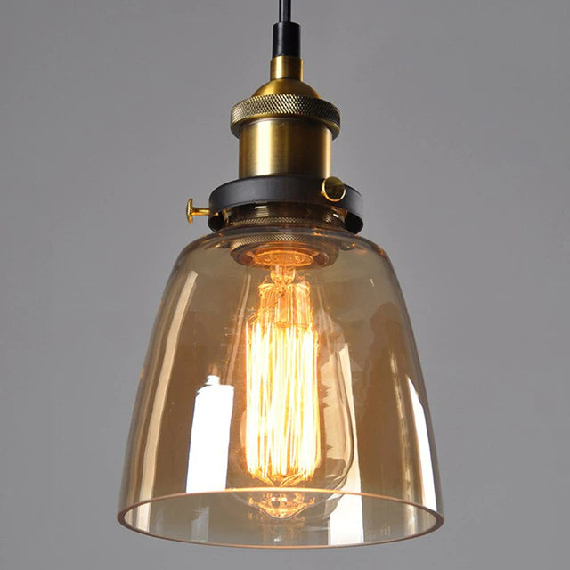Pendelleuchte aus antikem Glas im Vintage-Stil