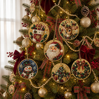 Perlen- und Schmuckstein-Weihnachtsbaumanhänger, 6er-Set