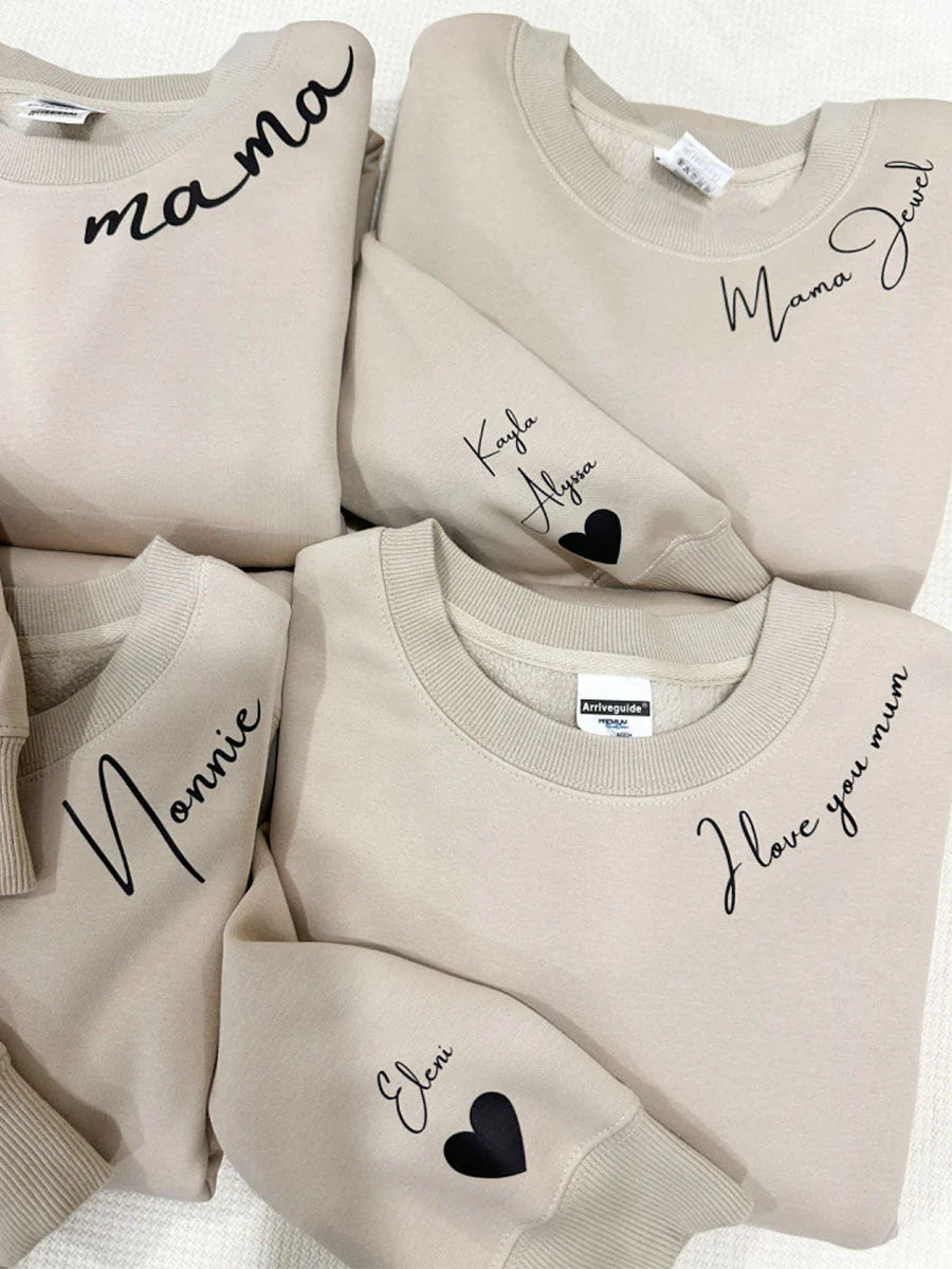 Personalisierbarer Hoodie mit Namen auf dem Ärmel