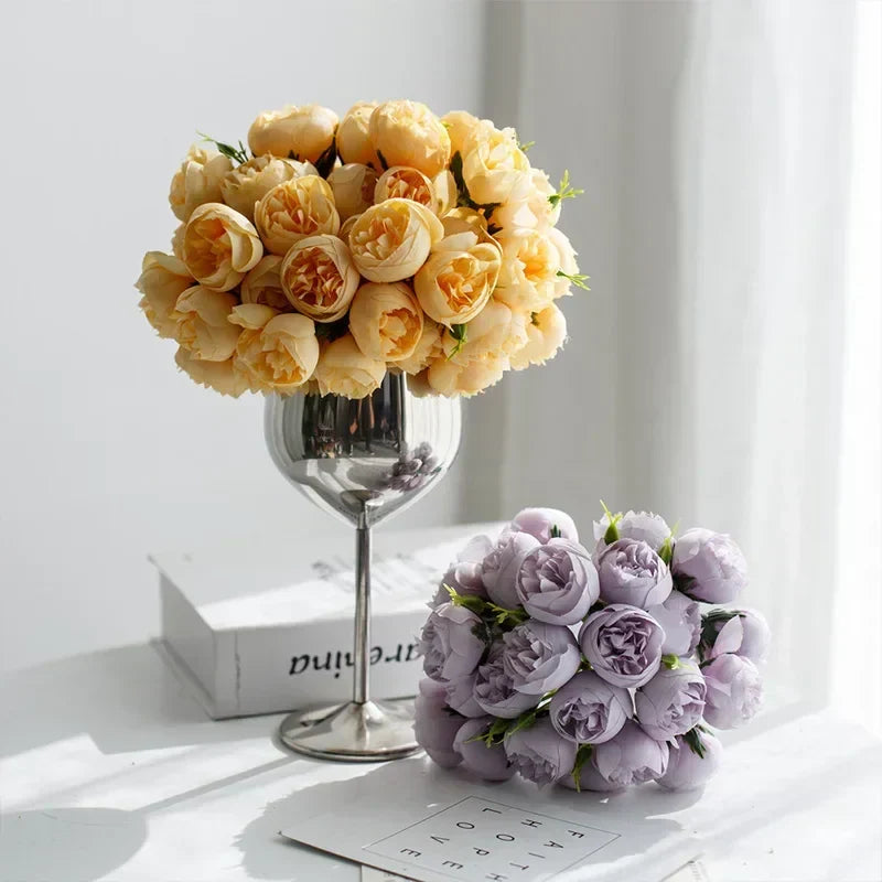 Pfingstrosen-Seidenblumengesteck – Kollektion Romantische Farbtöne