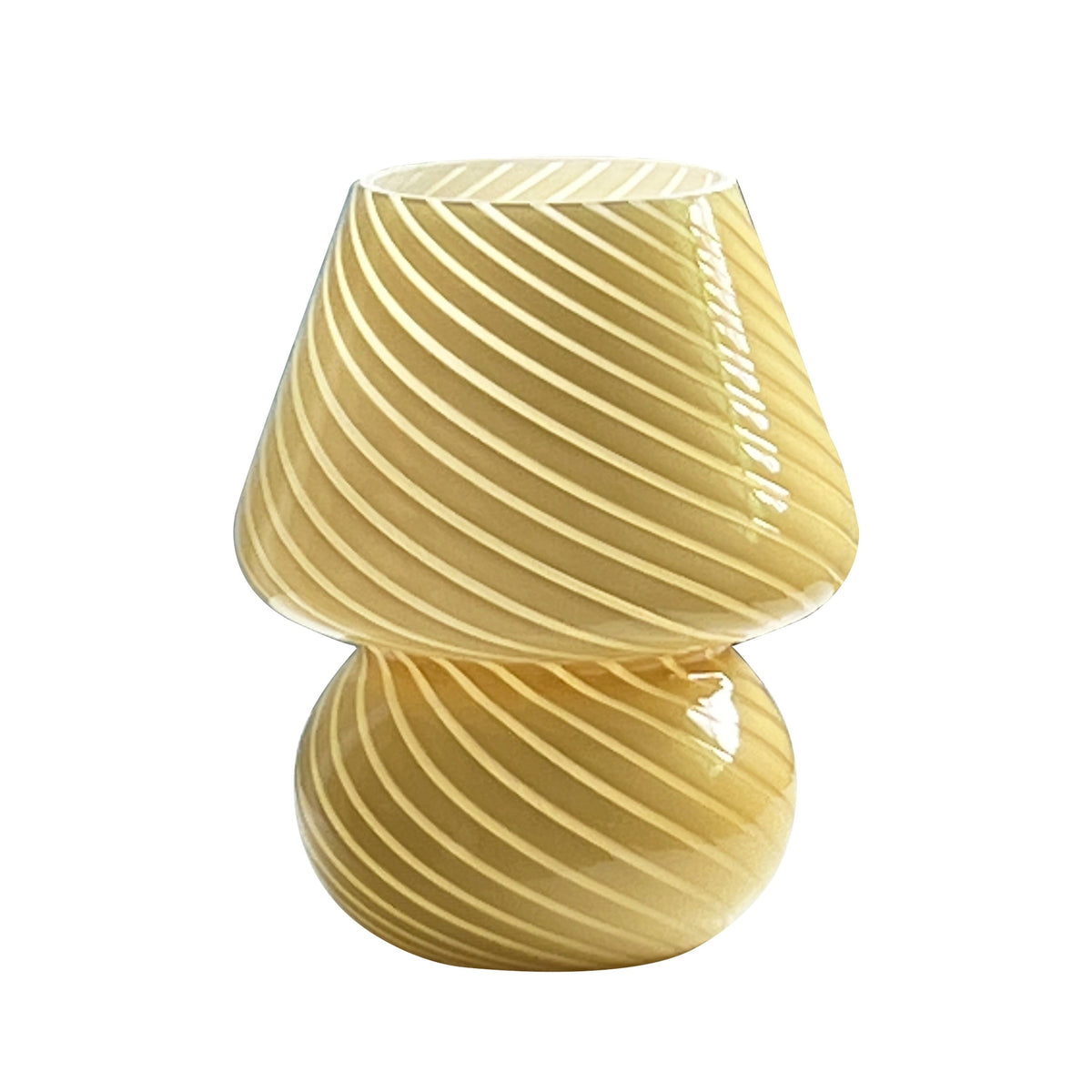 Pilzförmige Tischlampe aus Glas im Murano-Stil | Dimmbare USB-Tischleuchte