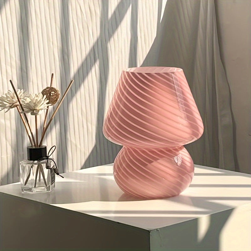 Pilzförmige Tischlampe aus Glas im Murano-Stil | Dimmbare USB-Tischleuchte