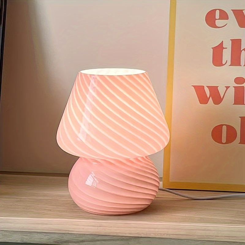 Pilzförmige Tischlampe aus Glas im Murano-Stil | Dimmbare USB-Tischleuchte
