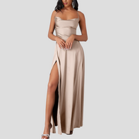 Plissiertes Damen-Maxikleid mit One-Shoulder-Träger