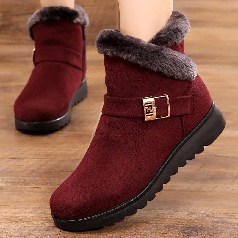 Plüsch-Schneestiefel für Damen