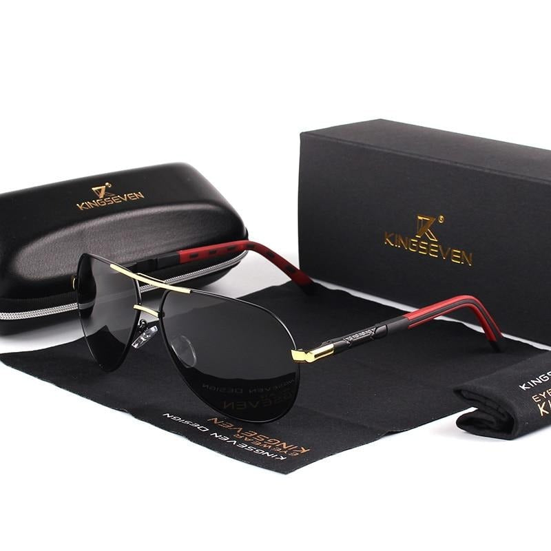 Polarisierende Vintage-Sonnenbrille aus Aluminium für Herren