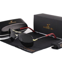 Polarisierende Vintage-Sonnenbrille aus Aluminium für Herren