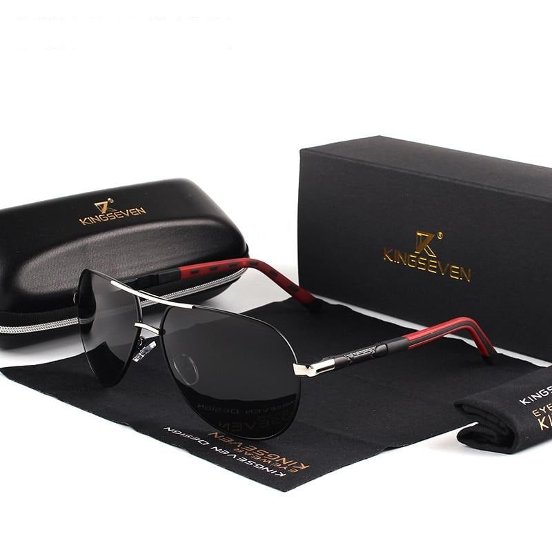 Polarisierende Vintage-Sonnenbrille aus Aluminium für Herren