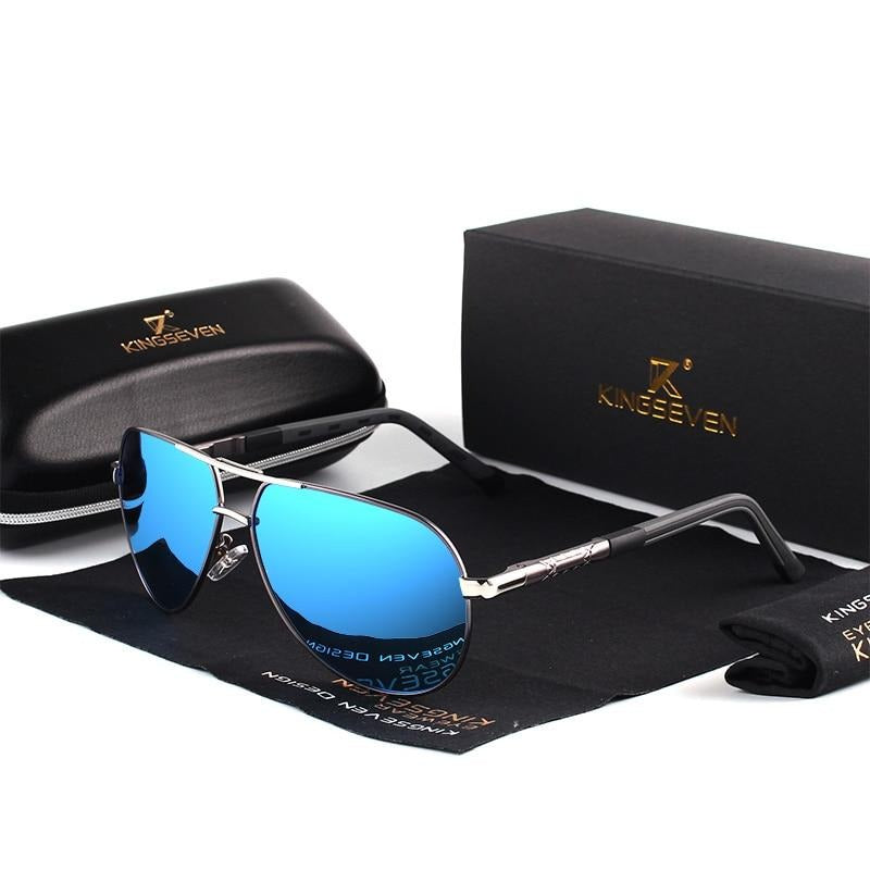 Polarisierende Vintage-Sonnenbrille aus Aluminium für Herren