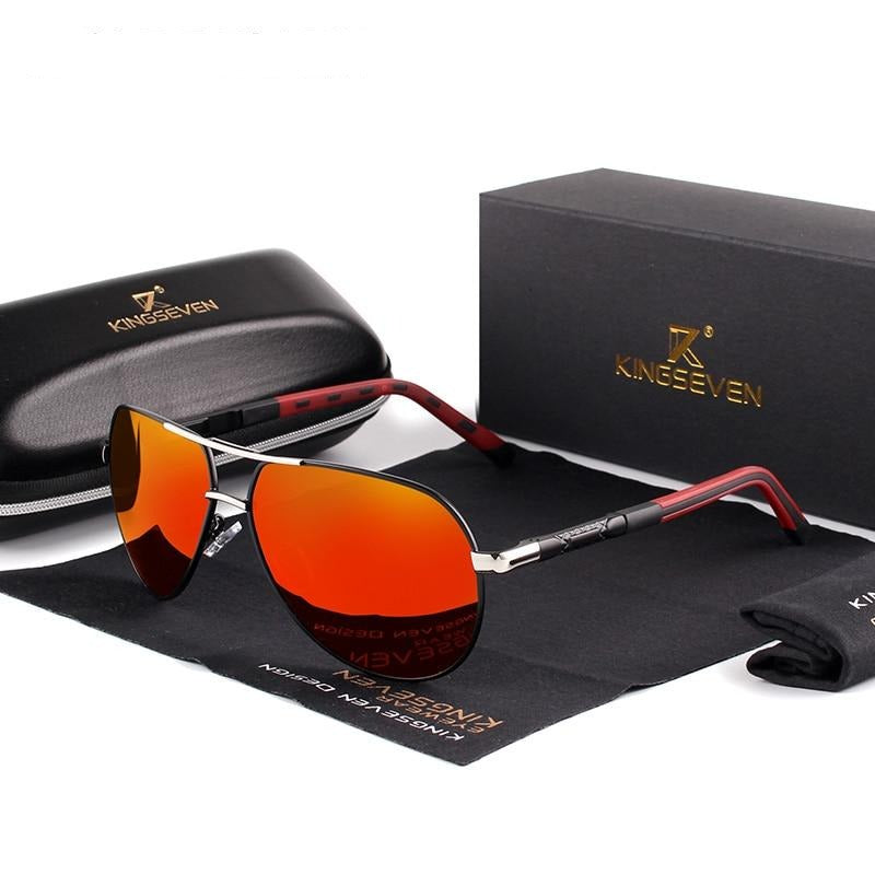 Polarisierende Vintage-Sonnenbrille aus Aluminium für Herren