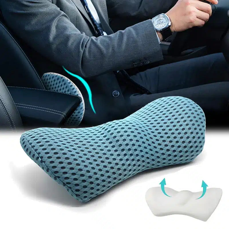 Premium-Lendenwirbelstützkissen – Ergonomische Rückenstütze aus Memory-Schaum für Büro, Auto & Zuhause