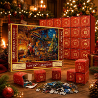 Puzzle-Adventskalender 2026 – 24 Türchen mit je 42 Teilen und festlichem Weihnachtsmotiv