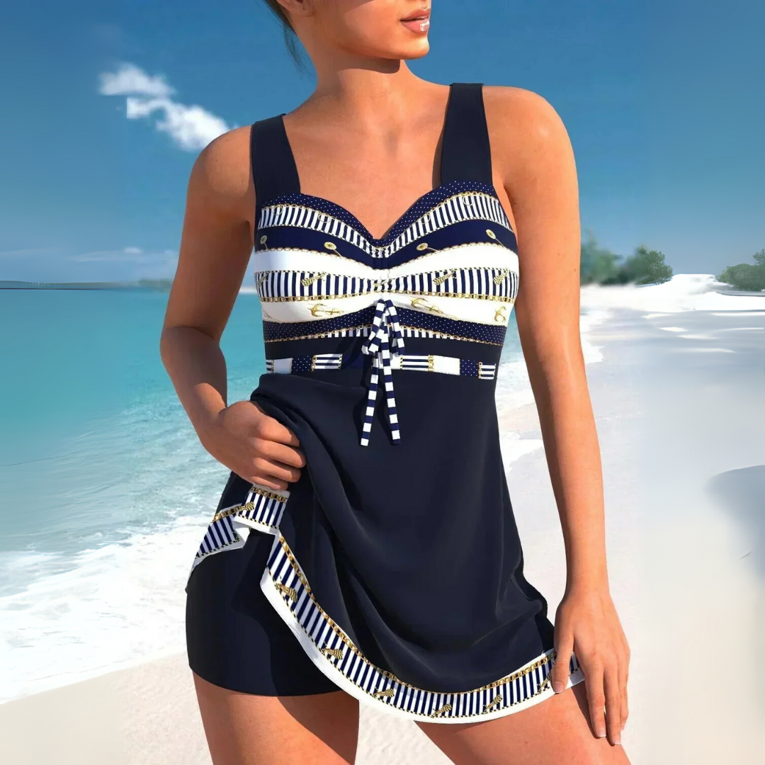 Raff-Tankini-Set für Damen mit Aztekenmuster
