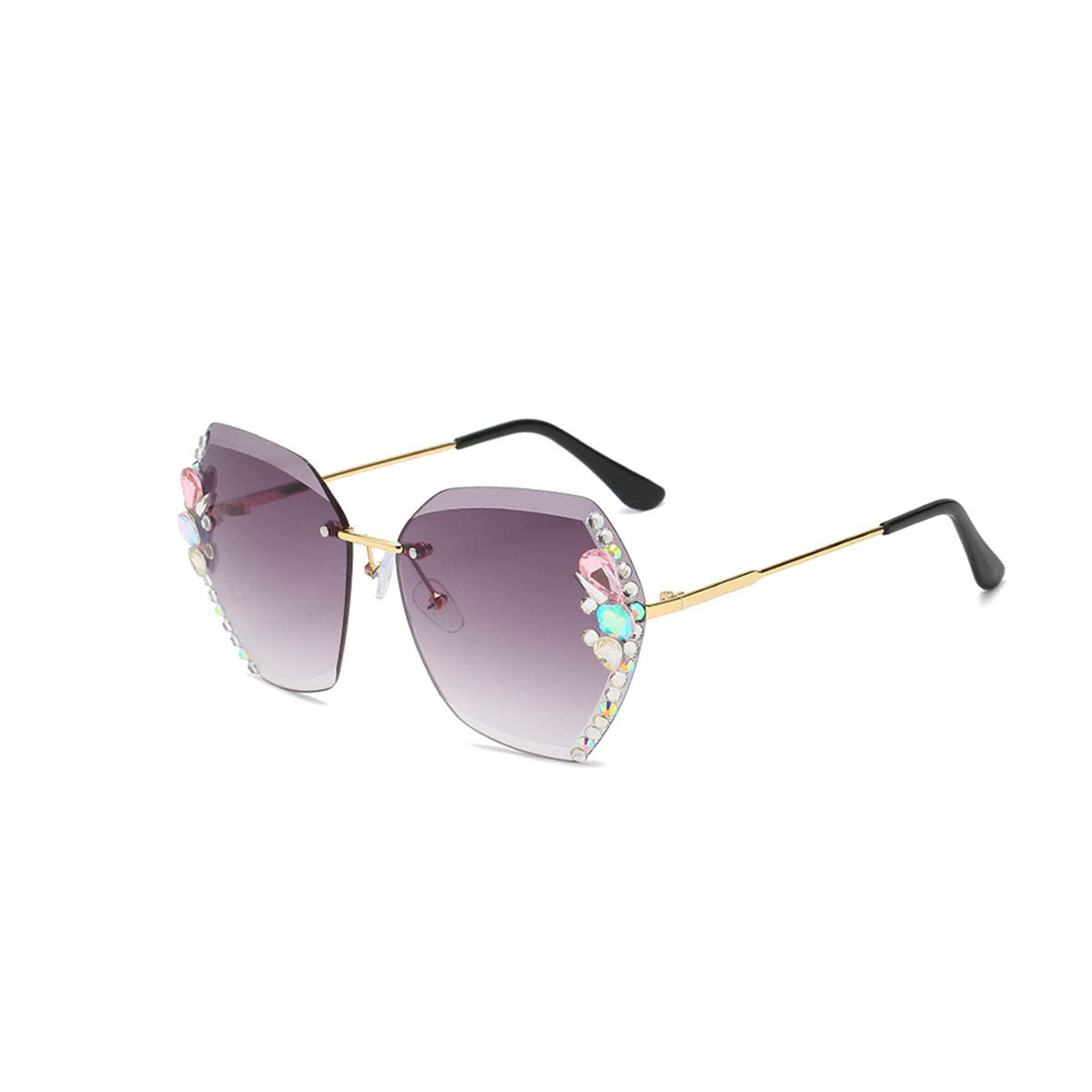 Randlose Sonnenbrille mit Strasssteinen