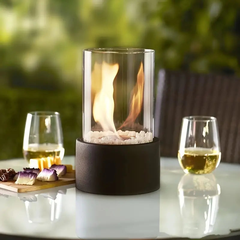 Rauchfreier Biokamin aus Glas – Tragbarer Tischkamin für den Innen- & Außenbereich