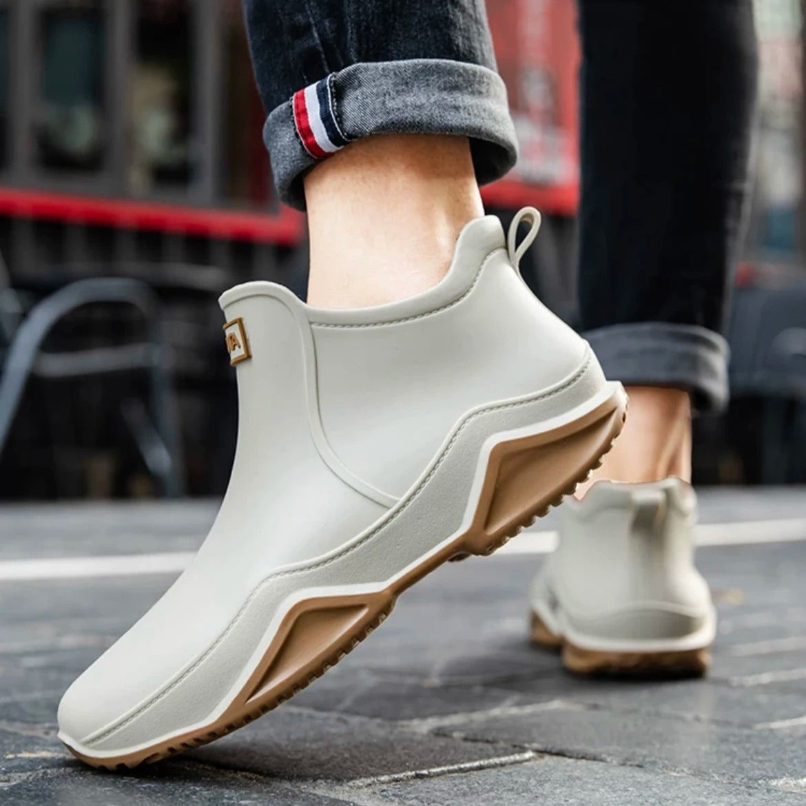Regendichte, rutschfeste Gummistiefel