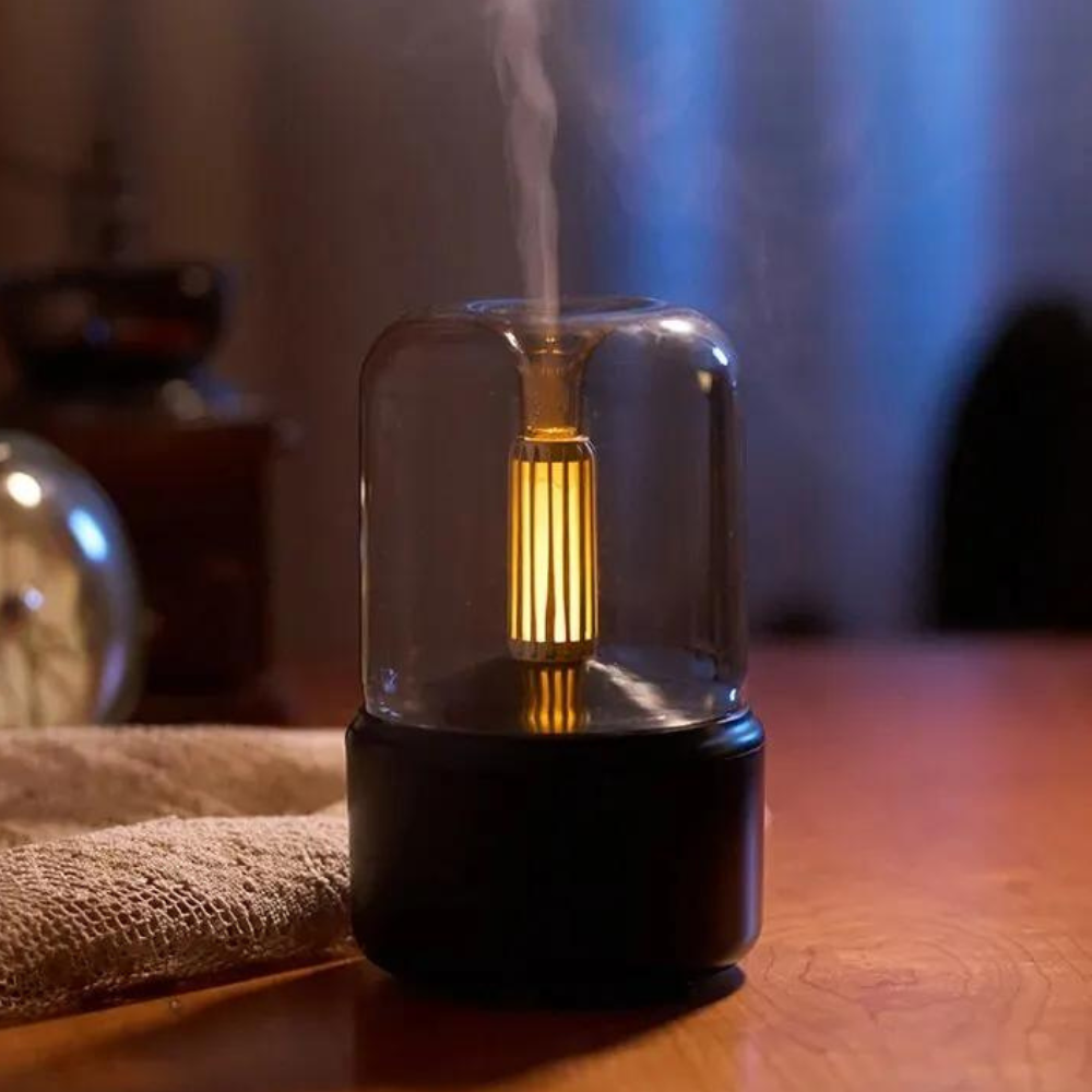 Retro-Aroma-Diffuser mit Nachtlicht - USB-Luftbefeuchter für ätherische Öle für Zuhause und Büro