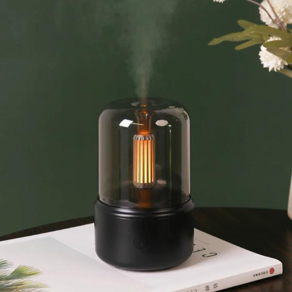Retro-Aroma-Diffuser mit Nachtlicht - USB-Luftbefeuchter für ätherische Öle für Zuhause und Büro
