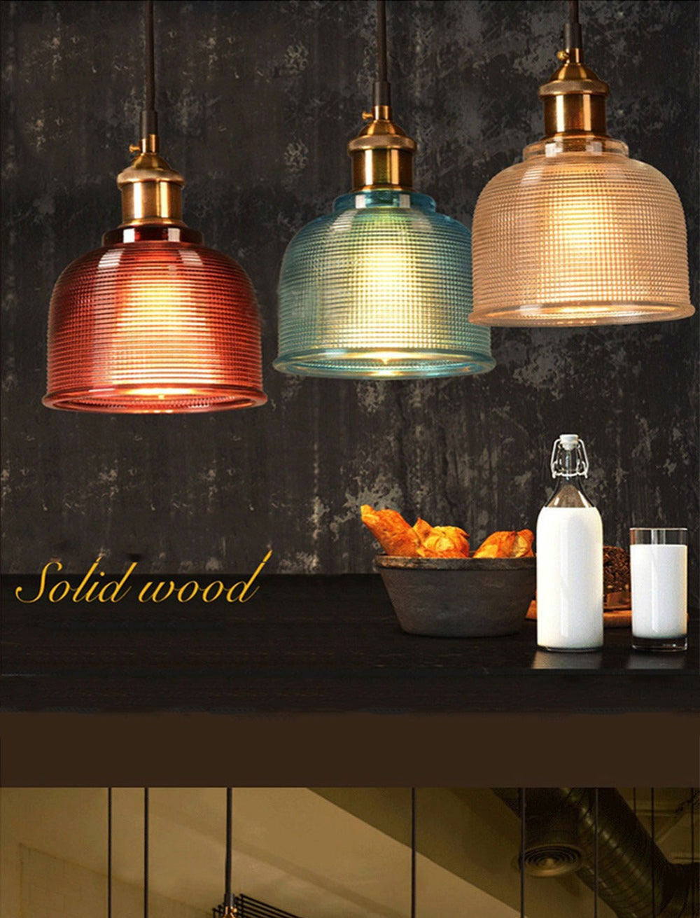 Retro-Glas-Pendelleuchte im europäischen Vintage-Design