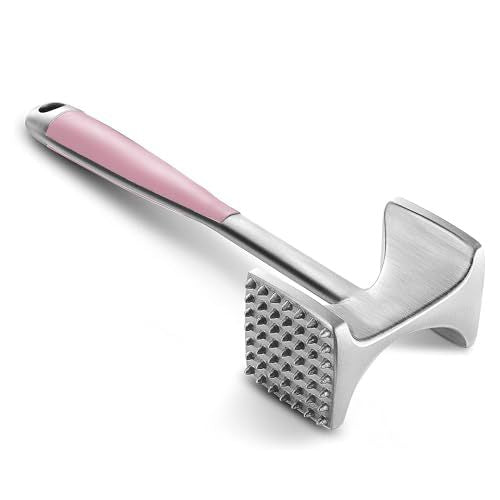 Robuster doppelseitiger Fleischklopfer aus Edelstahl mit ergonomischem, rutschfestem Griff