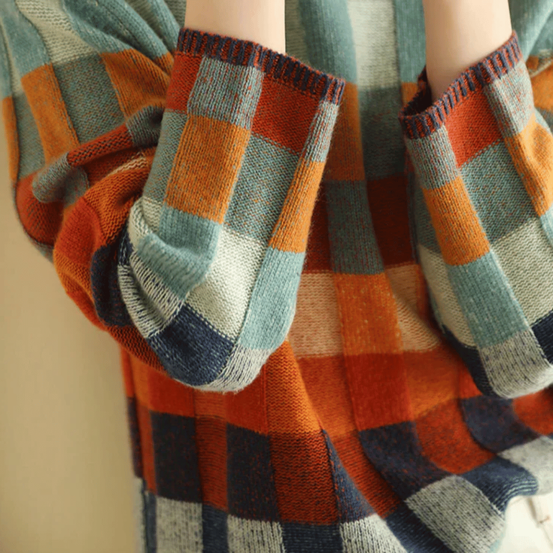 Rollkragenpullover aus weichem Kaschmir | Elegantes Patchwork-Design