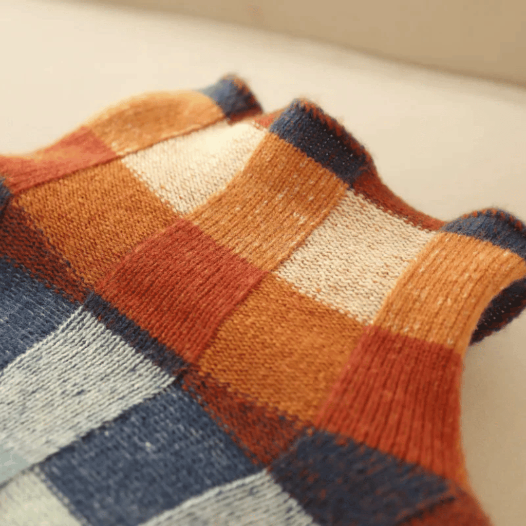 Rollkragenpullover aus weichem Kaschmir | Elegantes Patchwork-Design
