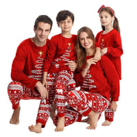 Rotes Weihnachts-Pyjama-Set für die Familie mit langen Ärmeln