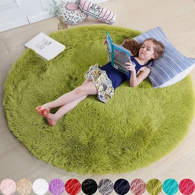 Runder Teppich für Wohnzimmer und Schlafzimmer – weiches Design mit rutschfester Unterseite