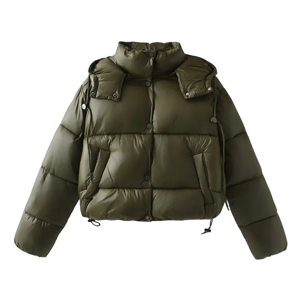 Saisonale Damen-Pufferjacke mit Kapuze