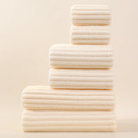 Saugfähiges gestreiftes Handtuch-Set aus Korallen-Fleece für das Gesicht