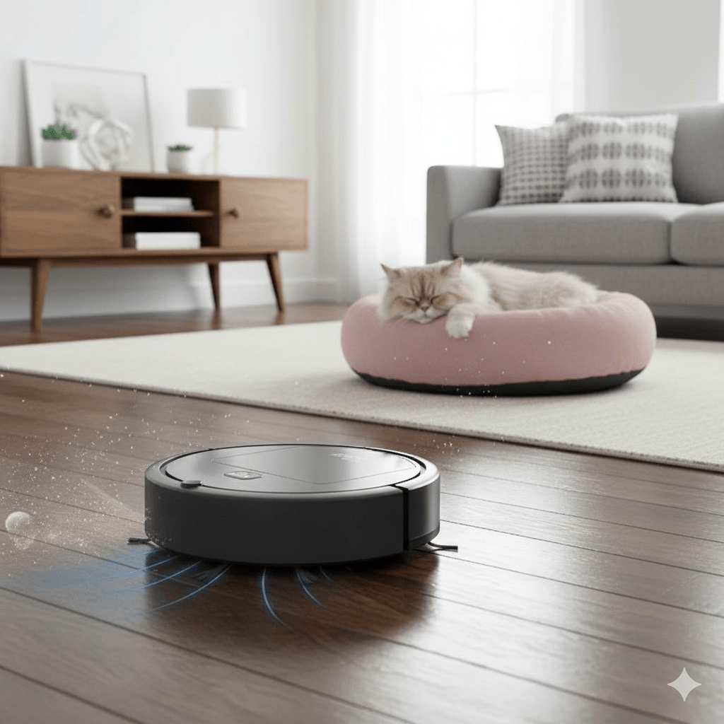 Saugroboter mit HEPA-Filterung, leisem Betrieb und automatischer smarter Navigation