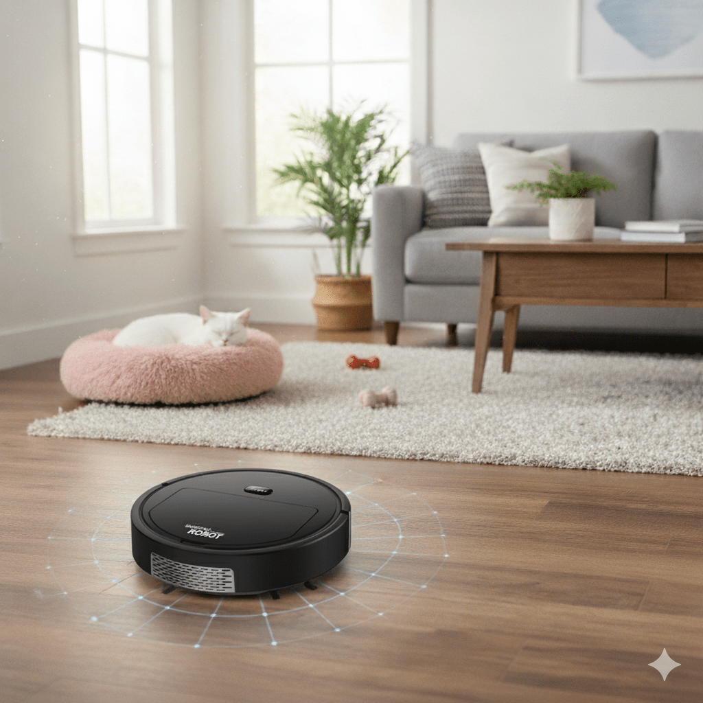 Saugroboter mit HEPA-Filterung, leisem Betrieb und automatischer smarter Navigation
