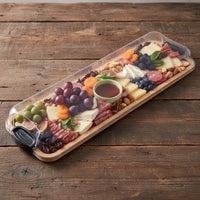 Schneidebrett und Servierbrett aus Bambus für Charcuterie mit Deckel mit Verschluss
