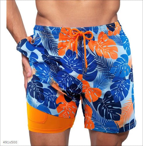 Schnelltrocknende Badeshorts mit Kompressions-Innenhose für Herren