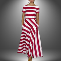 Schulterfreies Damen-Midikleid in A-Linie