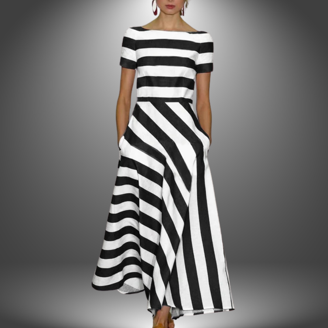 Schulterfreies Damen-Midikleid in A-Linie