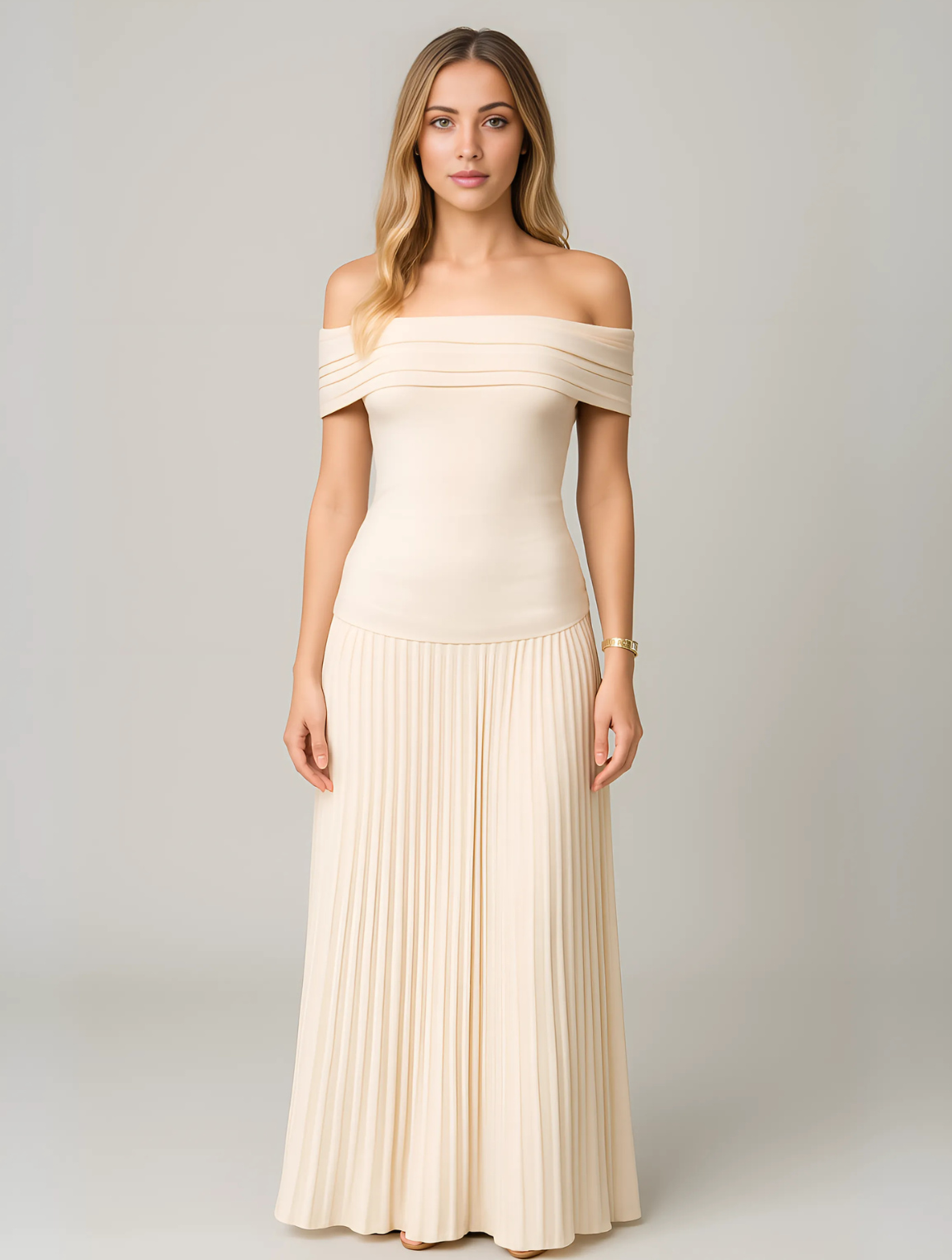 Schulterfreies Maxikleid für Damen